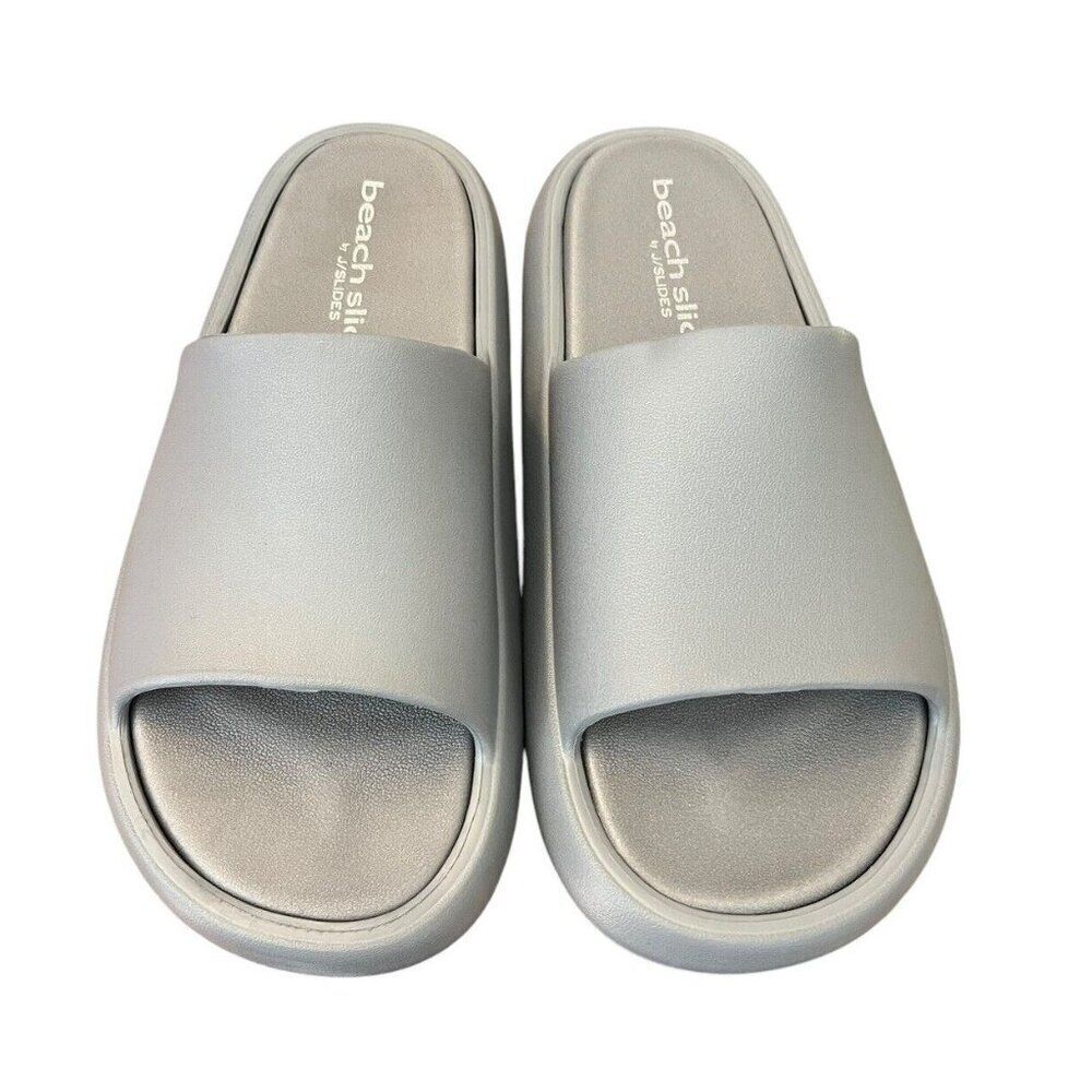 J Slides Silver Slide Sandals